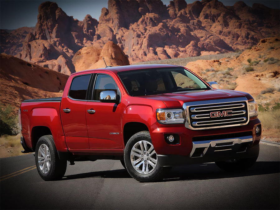 gmc canyon 2015-2023 (extended / crew cab) Brushed Aluminum Black Pillar Trim
