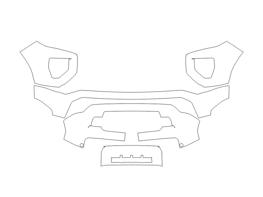 canyon 3M Clear Bra Bumper Precut PPF Diagram