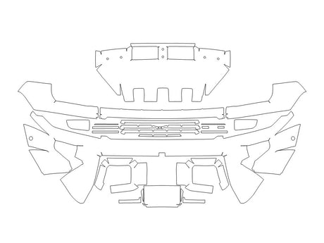 hummer Avery Dennison Clear Bra Bumper Precut PPF Diagram