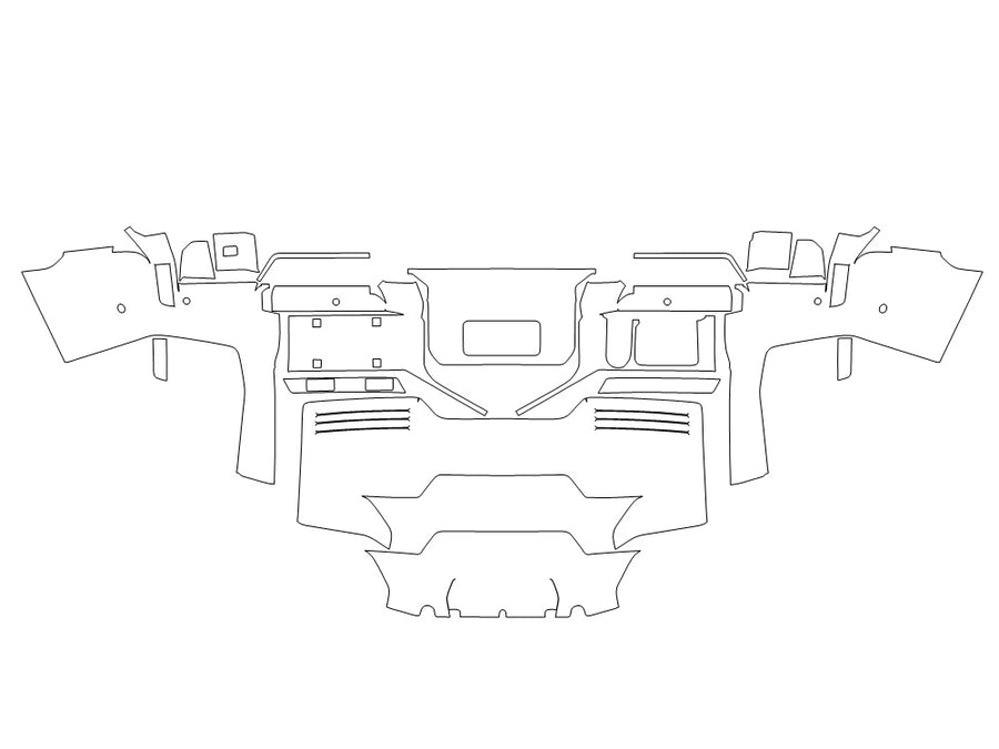 hummer 3M Clear Bra Door Cup Precut PPF Diagram