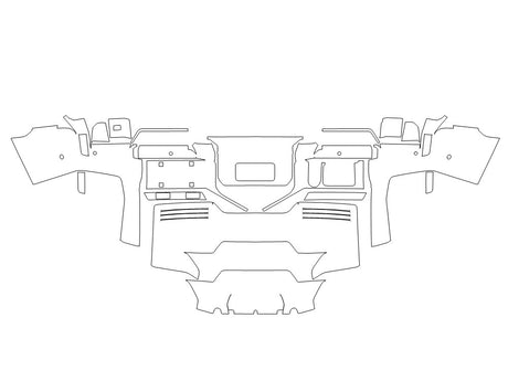 hummer Avery Dennison Clear Bra Door Cup Precut PPF Diagram