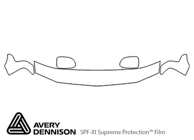sierra Avery Dennison Clear Bra Hood Precut PPF Diagram