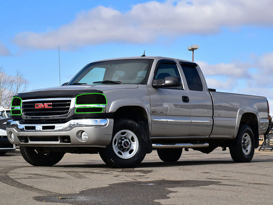 gmc sierra 2001-2006 Headlight Tint Location
