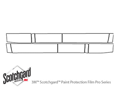 sierra 3M Clear Bra Door Cup Precut PPF Diagram