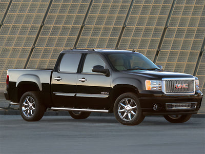 gmc sierra 2007-2013 (crew cab) Brushed Aluminum Black Pillar Trim