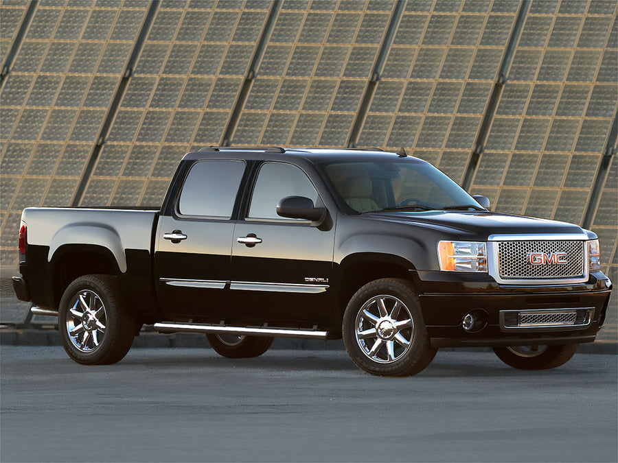 gmc sierra 2007-2013 (crew cab) Brushed Aluminum Black Pillar Trim