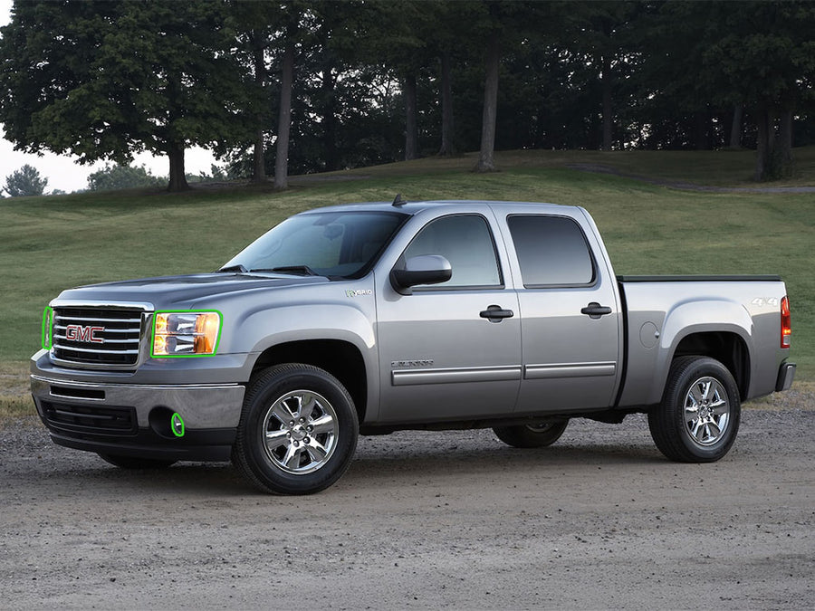gmc sierra 2007-2013 Headlight Protection Installation Location