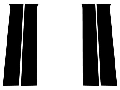 gmc sierra 2014-2018 (1500 crew / extended cab) Brushed Aluminum Black Pillar Trim Diagram