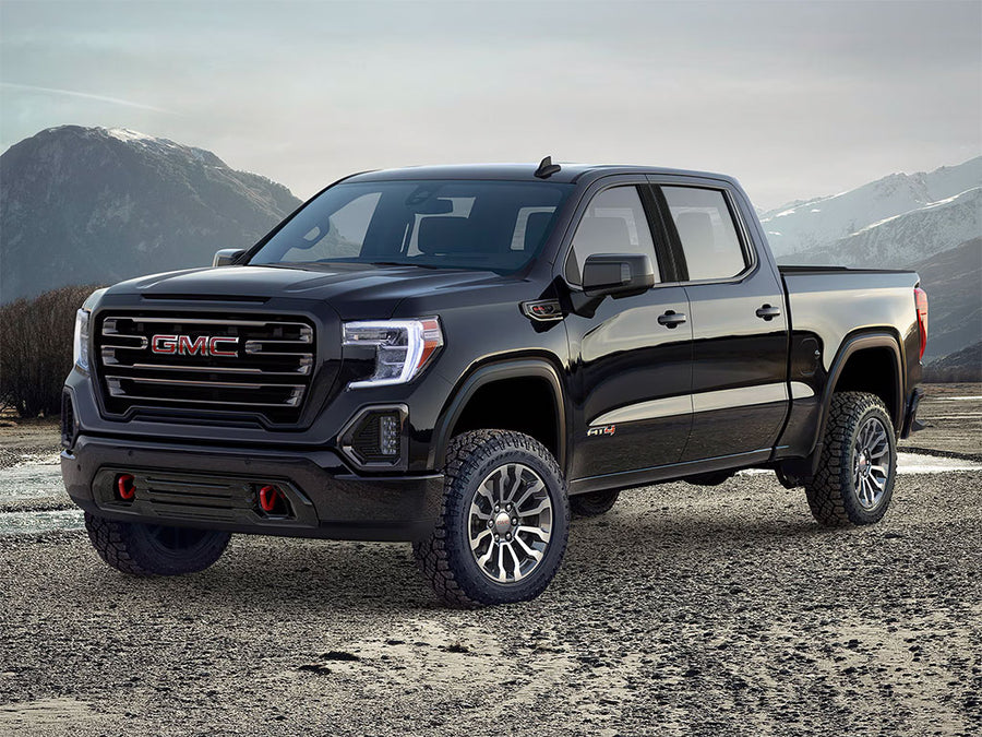 gmc sierra 2015-2019 (2500 / 3500 crew / extended cab) Brushed Aluminum Black Pillar Trim