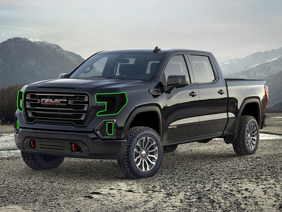 gmc sierra 2019-2019 (1500, legacy edition) Headlight Tint Location