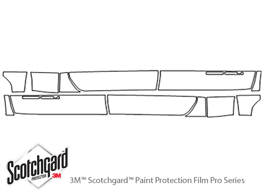 sierra 3M Clear Bra Door Cup Precut PPF Diagram