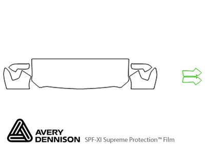 sierra Avery Dennison Clear Bra Hood Precut PPF Diagram