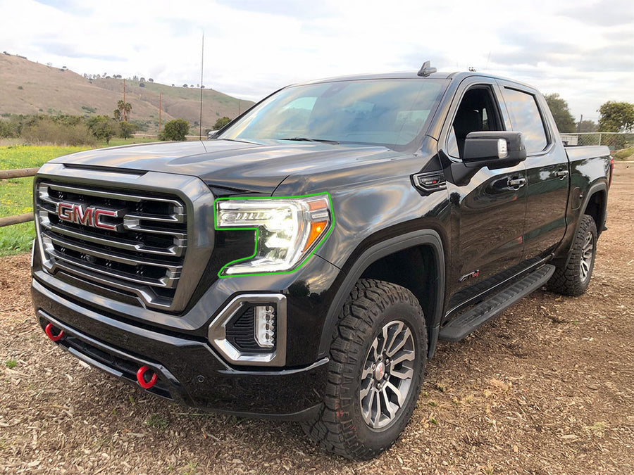 gmc sierra 2019-2021 (1500) Headlight Protection Installation Location