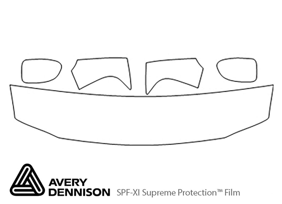 yukon Avery Dennison Clear Bra Hood Precut PPF Diagram