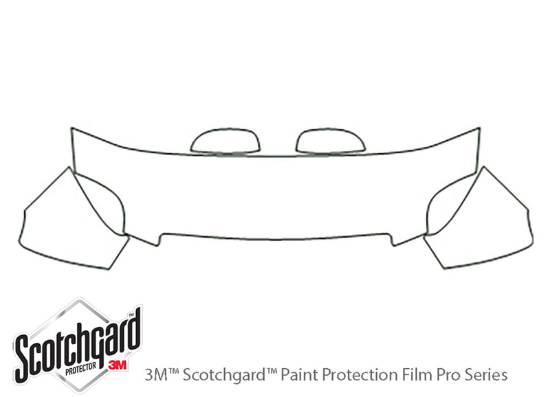 yukon 3M Clear Bra Hood Precut PPF Diagram
