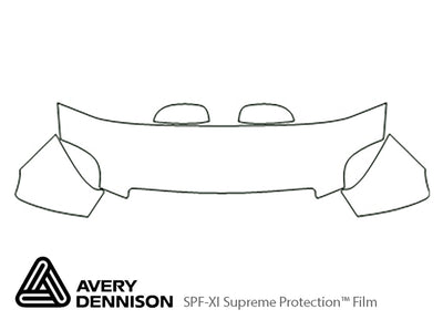 yukon Avery Dennison Clear Bra Hood Precut PPF Diagram