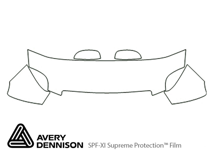 yukon Avery Dennison Clear Bra Hood Precut PPF Diagram