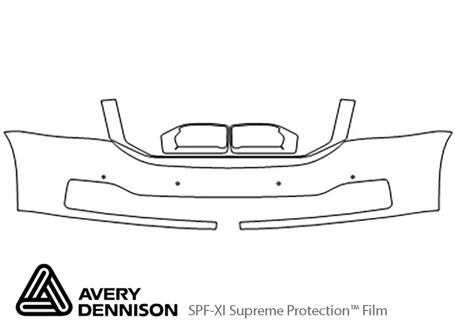 yukon Avery Dennison Clear Bra Bumper Precut PPF Diagram