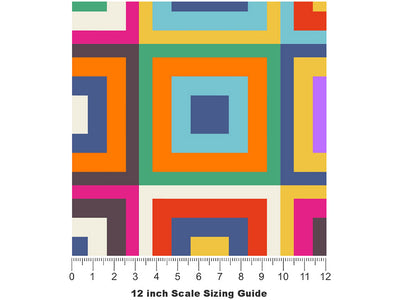Go Sixties Mosaic Vinyl Film Pattern Size 12 inch Scale~Rwraps Go Sixties Mosaic Sizing Chart~2