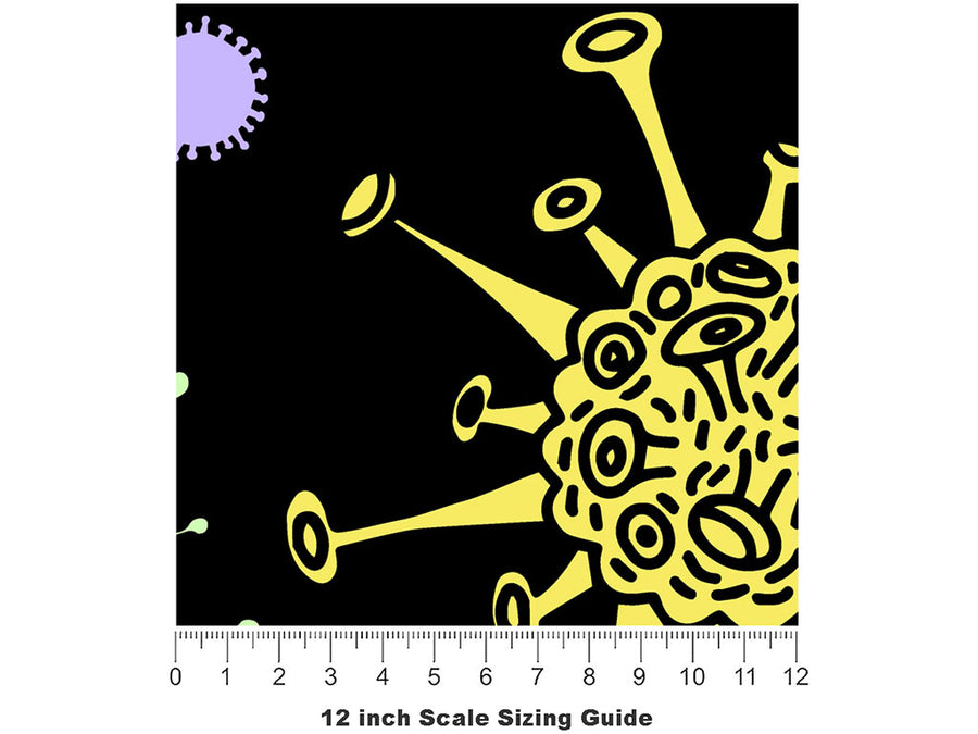 Go Viral Mosaic Vinyl Film Pattern Size 12 inch Scale~Rwraps Go Viral Mosaic Sizing Chart~2