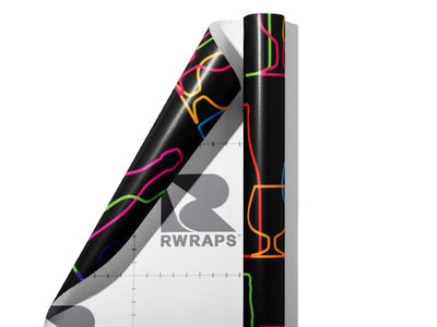 Going Cross-Eyed Alcohol Wrap Film Sheets~Rwraps Series 914 Going Cross-Eyed Alcohol Scrolled Sheet~3