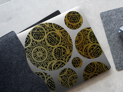 gold alchemy mandala DIY Laptop Stickers