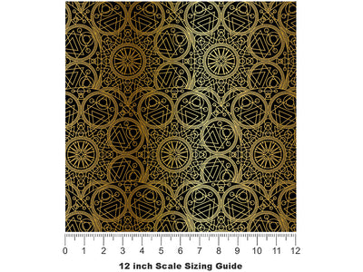 Gold Alchemy Mandala Vinyl Film Pattern Size 12 inch Scale~Rwraps Gold Alchemy Mandala Sizing Chart~2