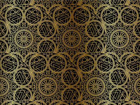 Gold Alchemy Mandala Vinyl Wrap Pattern~Rwraps Series 914 Digitally Printed Vinyl Wrap~0