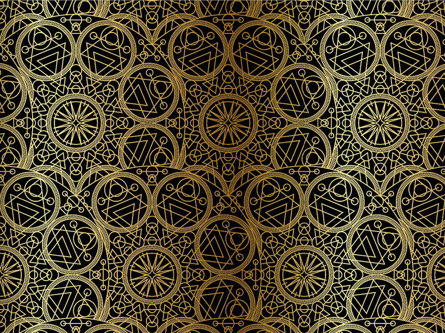 Gold Alchemy Mandala Vinyl Wrap Pattern~Rwraps Series 914 Digitally Printed Vinyl Wrap~0