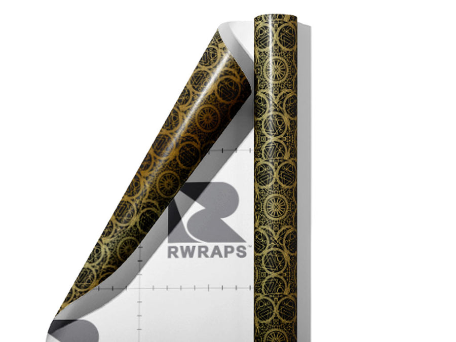 Gold Alchemy Mandala Wrap Film Sheets~Rwraps Series 914 Gold Alchemy Mandala Scrolled Sheet~3