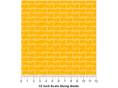 Gold  Brick Vinyl Film Pattern Size 12 inch Scale~Rwraps Gold  Brick Sizing Chart~3