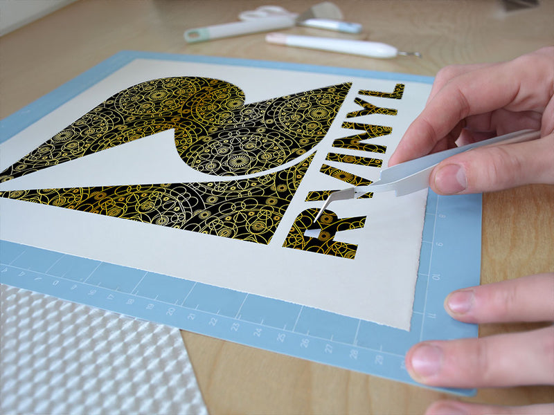 gold cylindrical mandala Easy Weed Craft Vinyl