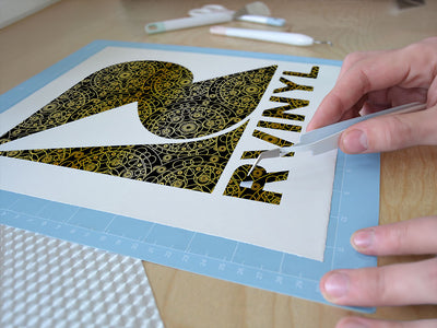 gold cylindrical mandala Easy Weed Craft Vinyl