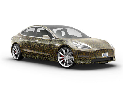 Gold Cylindrical Mandala Vehicle Vinyl Wrap