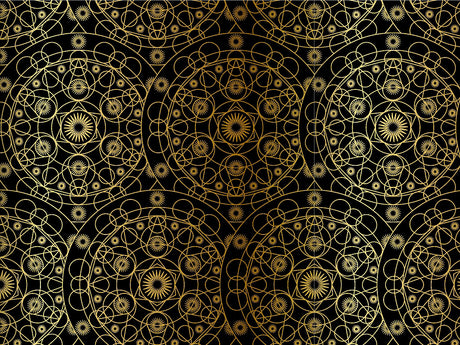 Gold Cylindrical Mandala Vinyl Wrap Pattern~Rwraps Series 914 Digitally Printed Vinyl Wrap~0