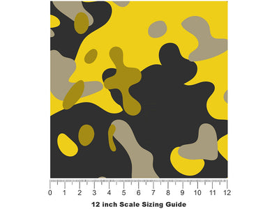 Gold ERDL Camouflage Vinyl Film Pattern Size 12 inch Scale~Rwraps Gold ERDL Camouflage Sizing Chart~3