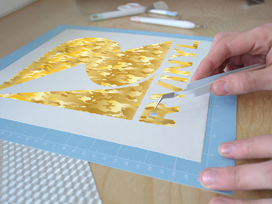 gold foil camouflage Easy Weed Craft Vinyl