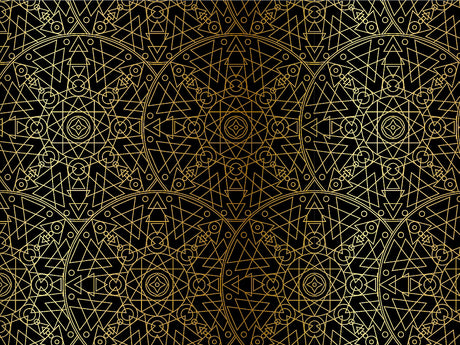 Gold Geometric Mandala Vinyl Wrap Pattern~Rwraps Series 914 Digitally Printed Vinyl Wrap~0