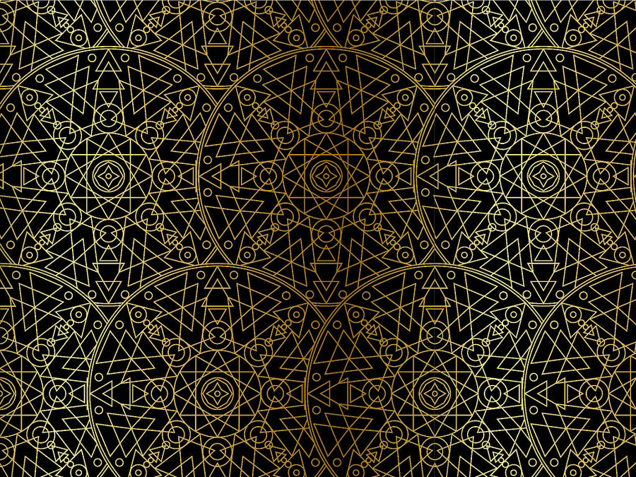 Gold Geometric Mandala Vinyl Wrap Pattern~Rwraps Series 914 Digitally Printed Vinyl Wrap~0