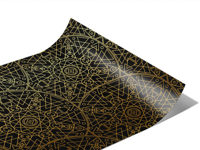 Gold Geometric Mandala Vinyl Wraps~Rwraps Series 914 Digitally Printed Vinyl Wrap~0