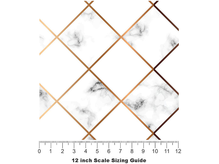Gold Inlay Tile Vinyl Film Pattern Size 12 inch Scale~Rwraps Gold Inlay Tile Sizing Chart~3