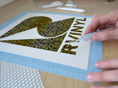 gold polygons mandala Easy Weed Craft Vinyl