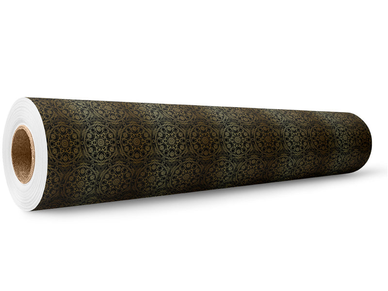 Gold Polygons Mandala Wrap Film Wholesale Roll~Rwraps Series 914 Digitally Printed Vinyl Roll~5