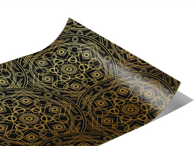 Gold Polygons Mandala Vinyl Wraps~Rwraps Series 914 Digitally Printed Vinyl Wrap~0