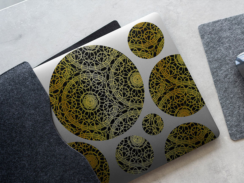 gold venn mandala DIY Laptop Stickers