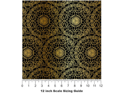Gold Venn Mandala Vinyl Film Pattern Size 12 inch Scale~Rwraps Gold Venn Mandala Sizing Chart~2