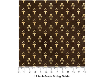 Golden Ankh Egyptian Vinyl Film Pattern Size 12 inch Scale~Rwraps Golden Ankh Egyptian Sizing Chart~2