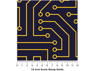 Golden Connectors Technology Vinyl Film Pattern Size 12 inch Scale~Rwraps Golden Connectors Technology Sizing Chart~3