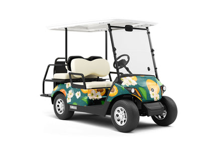 Golden Glory Fruit Wrapped Golf Cart