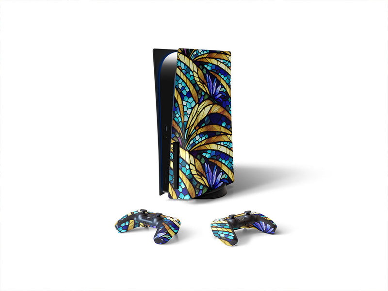 golden growth stained glass Sony PS5 DIY Skin